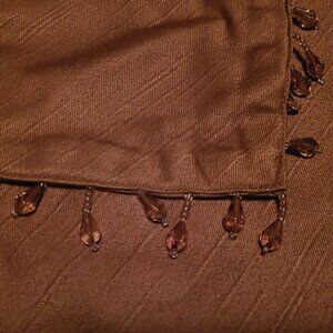 Beaded, copper table runner W C Designs 2002 69 inches long beaded table runner